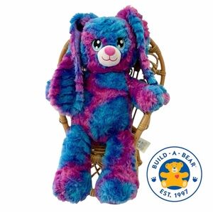 Build A Bear Spring Lilac Bunny Rabbit Blue Purple Pink Tie Dye Plush - EUC!
